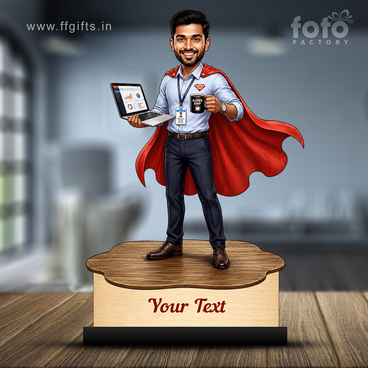 Personalized Corporate Office Male Employee Caricature C915