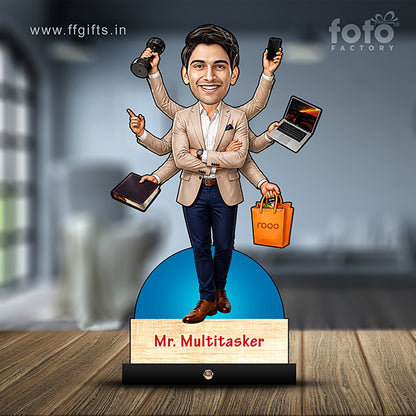 Multitasking Man Caricature C464