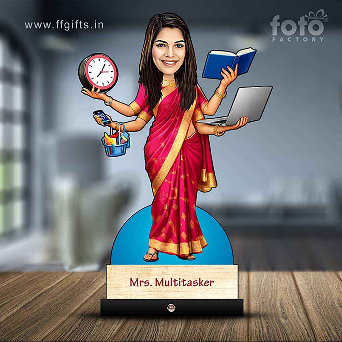 Multitasking Lady Caricature C457