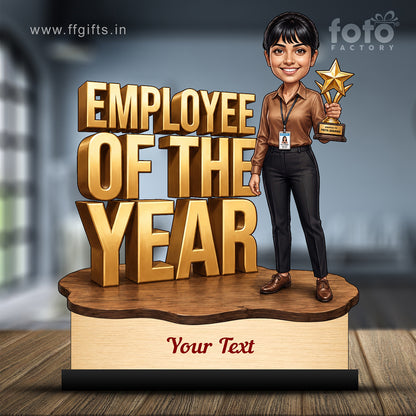 Personalized Achievement Award Female Caricature C924