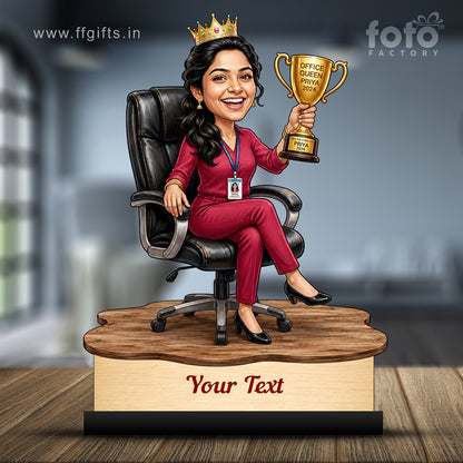 Personalized Achievement Award Female Caricature C948