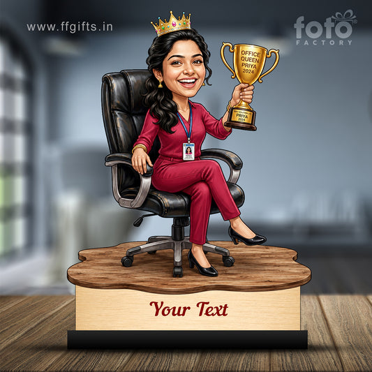 Personalized Achievement Award Female Caricature C948