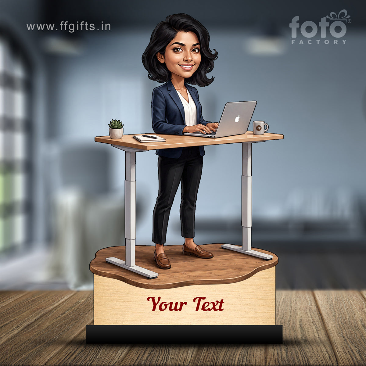 Personalized Corporate Office Female Employee Caricature C885