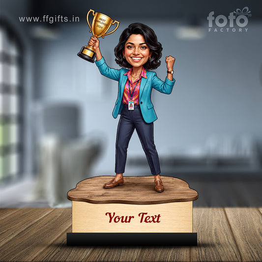 Personalized Achievement Award Female Caricature C942