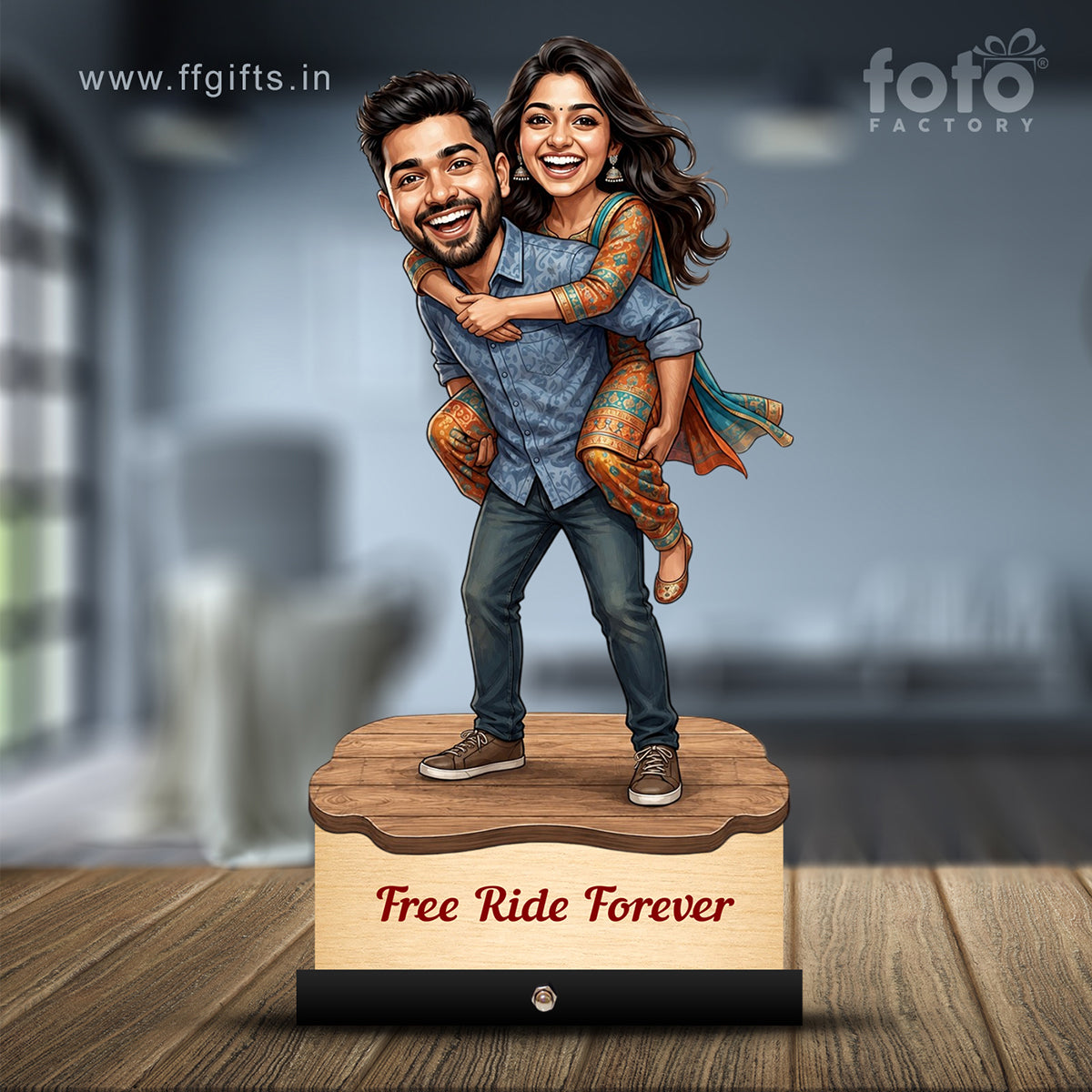 Piggyback Brother Sister Caricature C592
