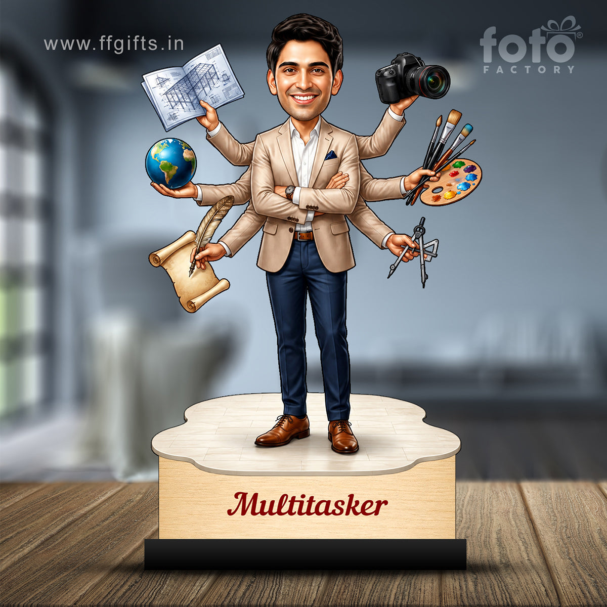 Personalized Multitasker Male Caricature C971