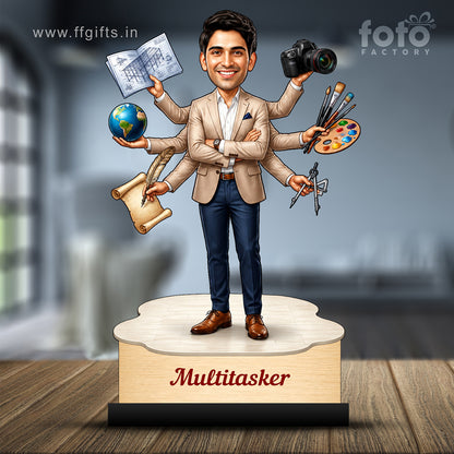 Personalized Multitasker Male Caricature C971