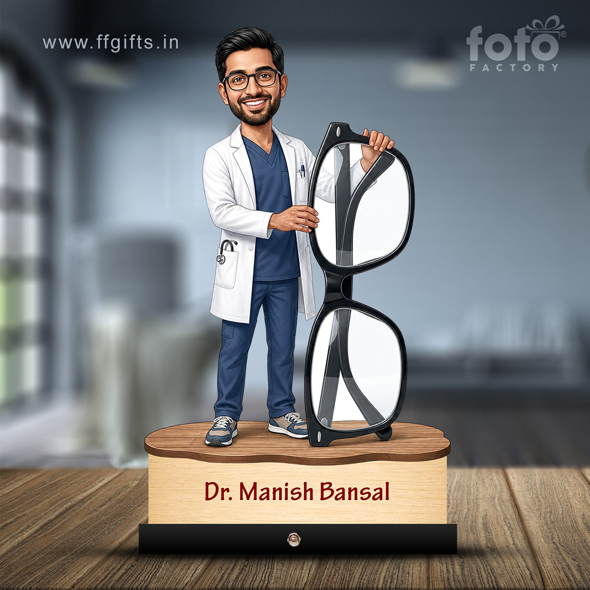 Ophthalmologist Doctor Male eye Doctor Caricature C555