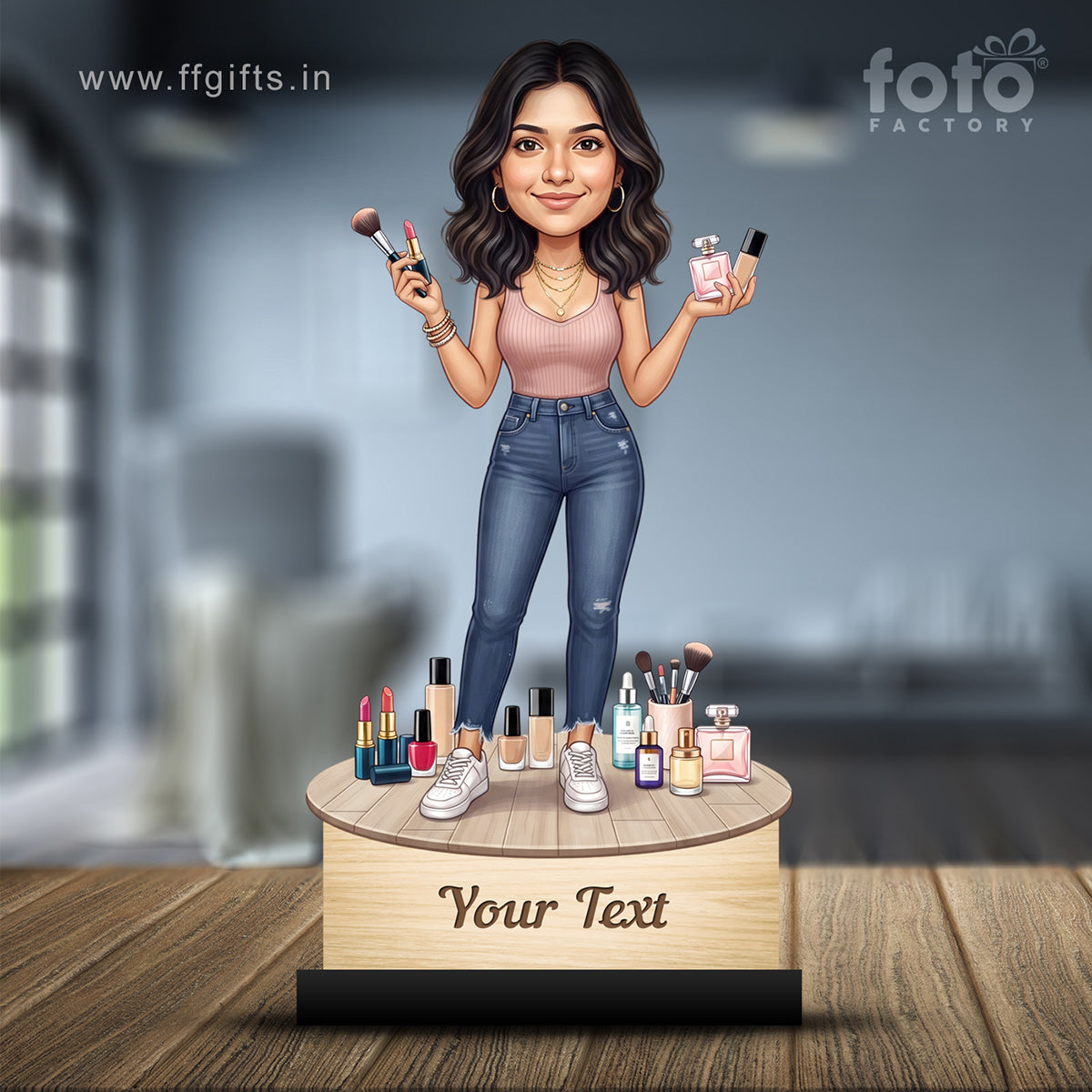 Personalized Gift for Beautician, Makeup Artist & Makeup Lover Caricature C1198