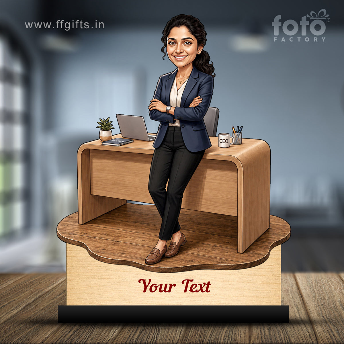 Personalized Corporate Office Female Employee Caricature C892