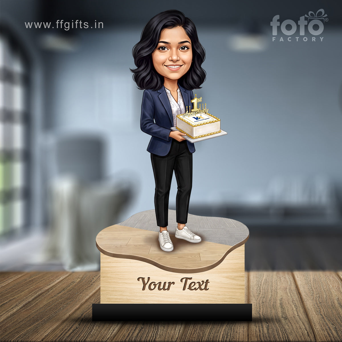 Personalized Work Anniversary Female Caricature C1116