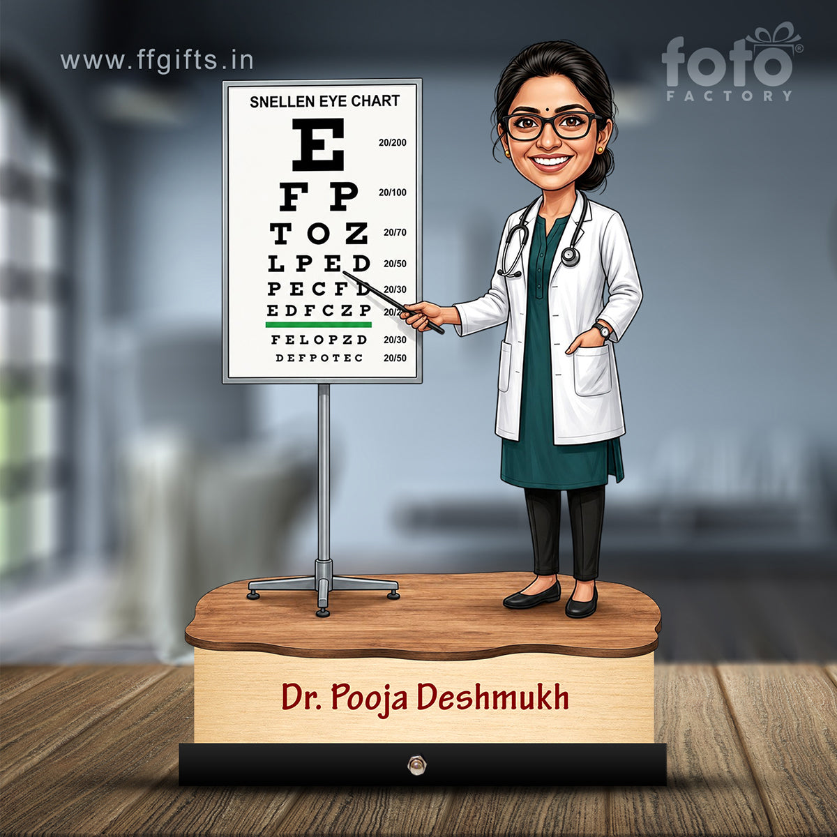 Ophthalmologist Doctor Female eye Doctor Caricature C549