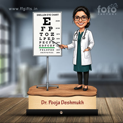 Ophthalmologist Doctor Female eye Doctor Caricature C549