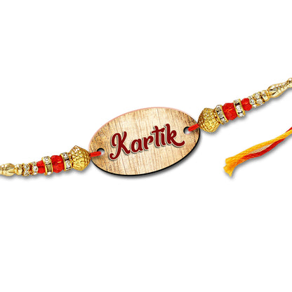 Oval Shape Photo Rakhi with Name R022