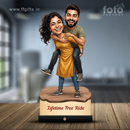 Piggyback Brother Sister Caricature C590