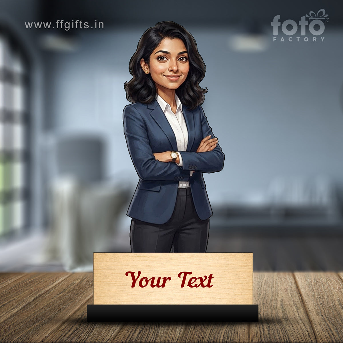 Personalized Corporate Office Female Employee Caricature C867