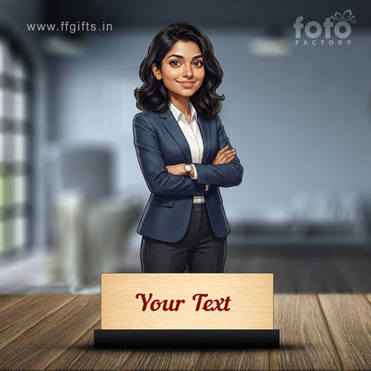 Personalized Corporate Office Female Employee Caricature C867