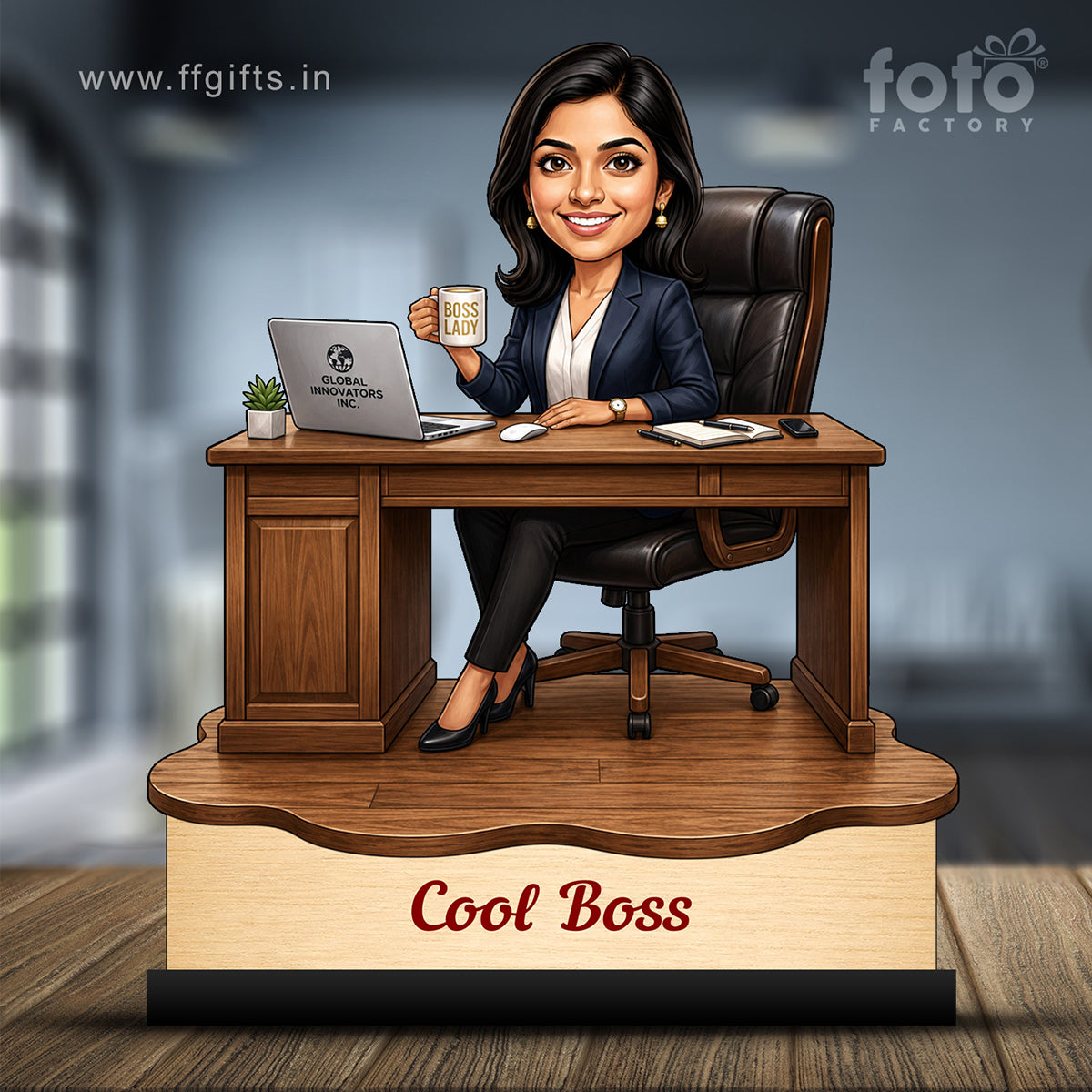 Personalized Female Cool Boss Caricature C862