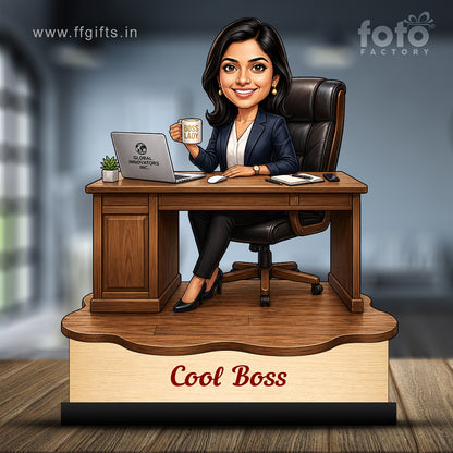 Personalized Female Cool Boss Caricature C862