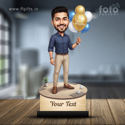 Personalized Male Work Anniversary Caricature C1108
