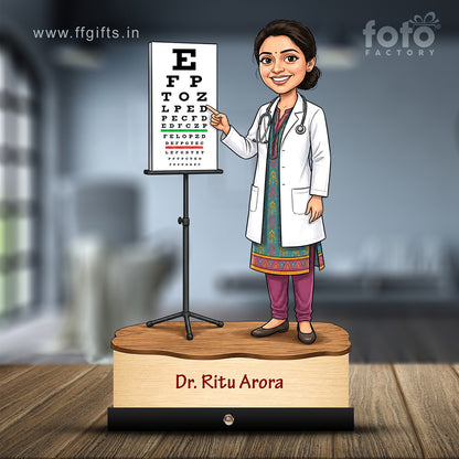 Ophthalmologist Doctor Female eye Doctor Caricature C560