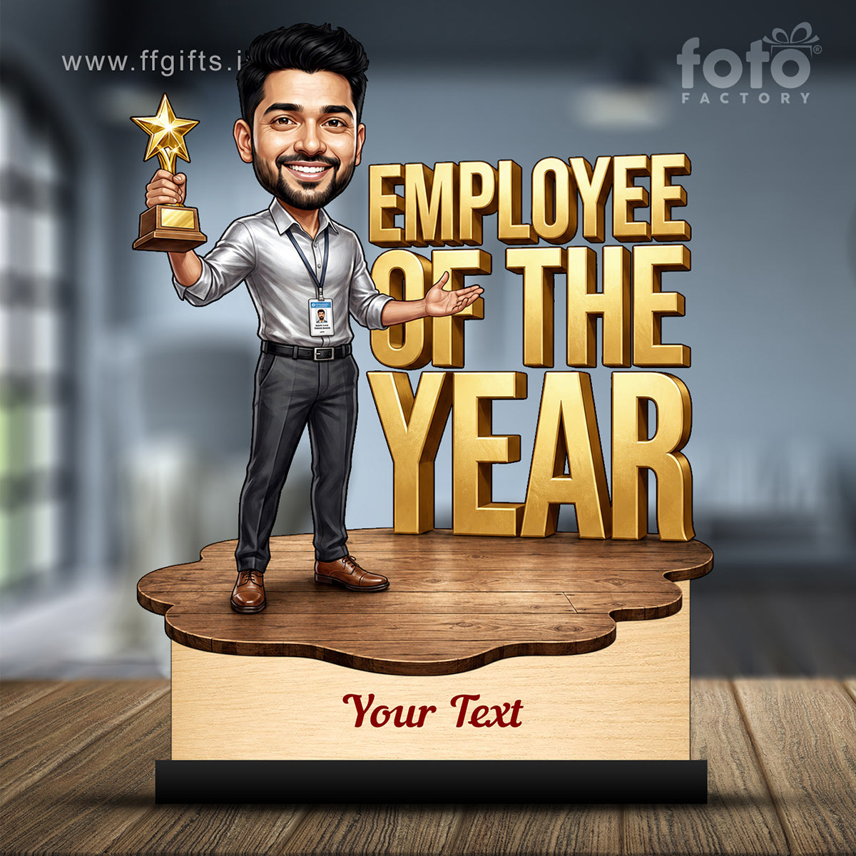 Personalized Achievement Award Male Caricature C939