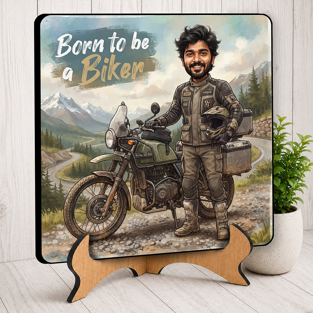 Male Biker Caricature Frame CF08
