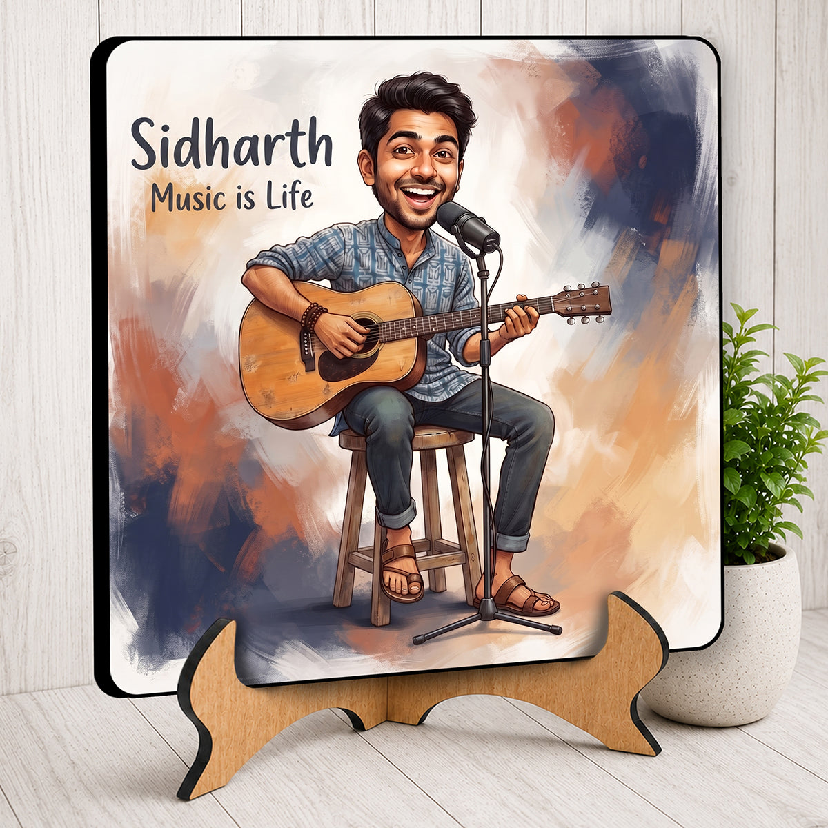 Boy with Guitar Caricature Frame CF06