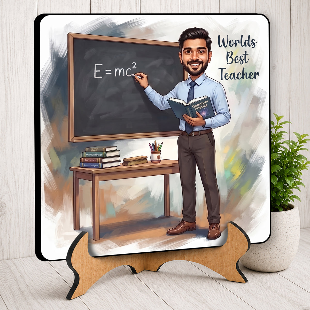 Worlds Best Teacher Caricature Frame CF05