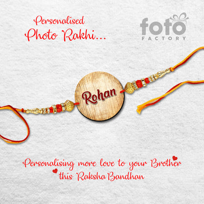 Circle Shape Photo Rakhi with Name R021