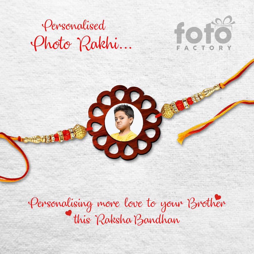 Flower Shape Photo Rakhi R010