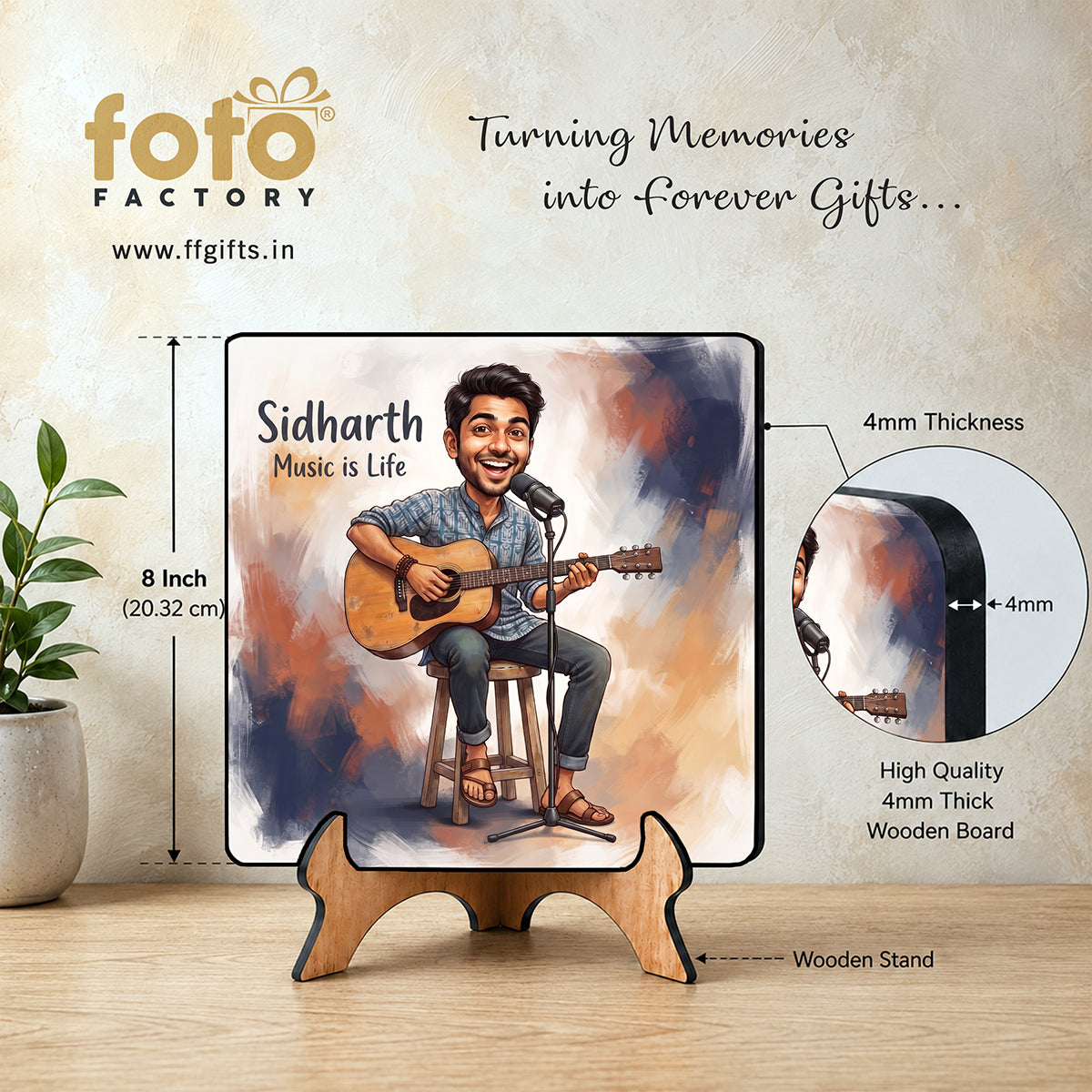 Boy with Guitar Caricature Frame CF06