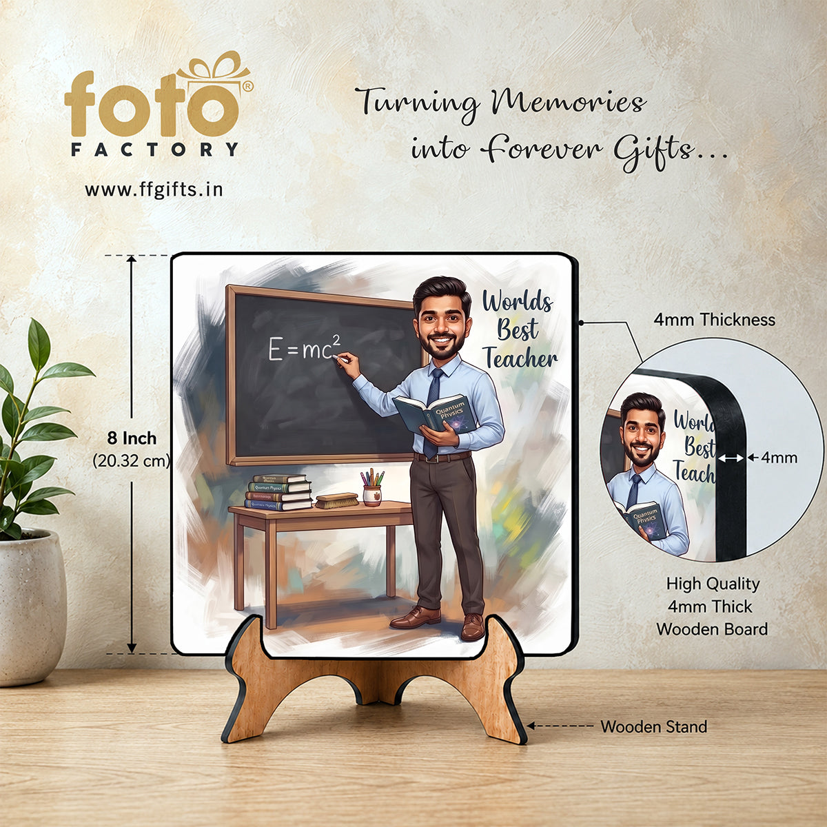 Worlds Best Teacher Caricature Frame CF05