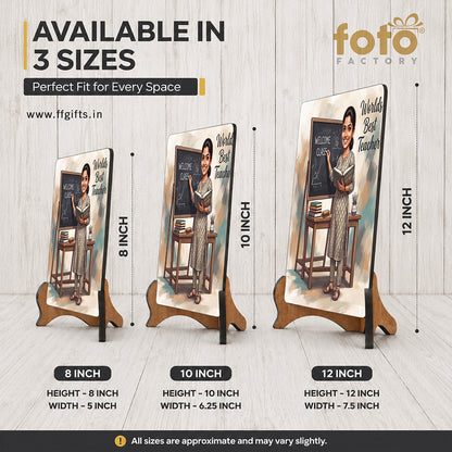 Worlds Best Teacher Caricature Frame CF03