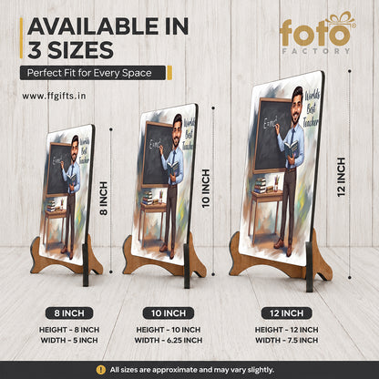 Worlds Best Teacher Caricature Frame CF05