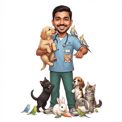 Veterinary Doctor Caricature C674