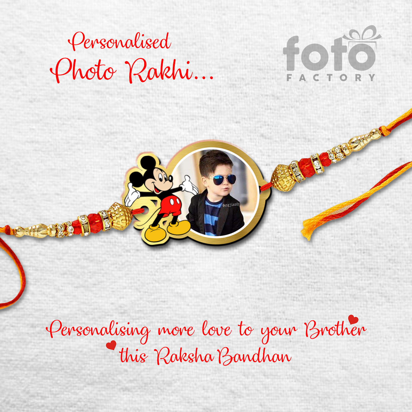 Mickey Mouse Kids Photo Rakhi R015