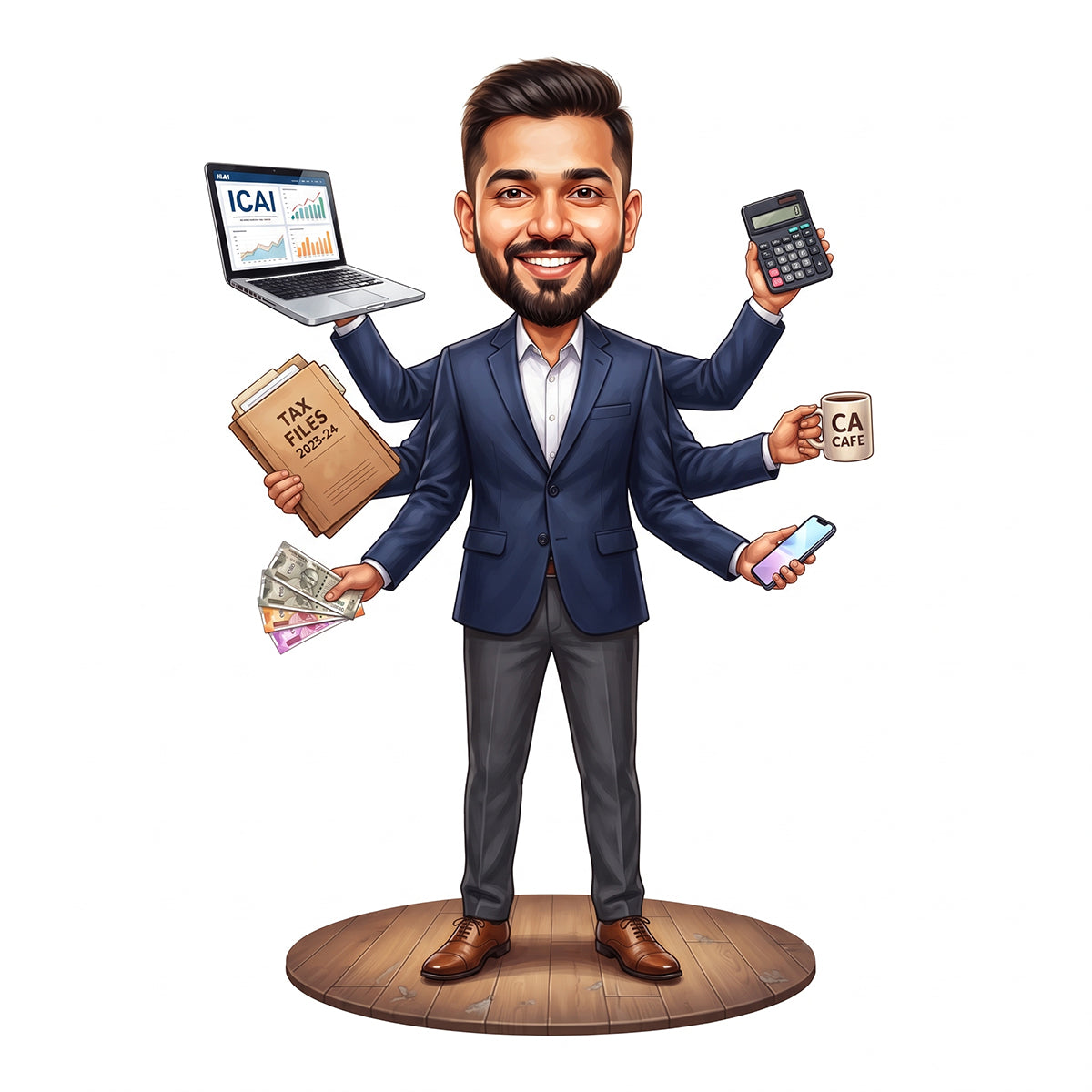 Personalized Chartered Accountant CA Caricature C1215