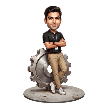 Personalized Engineer Caricature Male Caricature C1318