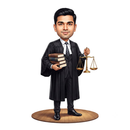 Personalized Lawyer & Advocate Male Caricature C1275