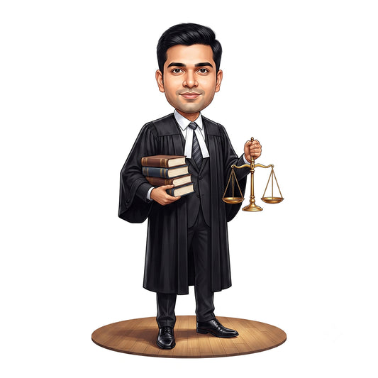 Personalized Lawyer & Advocate Male Caricature C1275