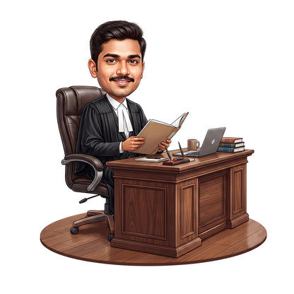 Personalized Lawyer & Advocate Male Caricature C1279