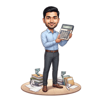 Personalized Chartered Accountant Male CA Caricature C1246