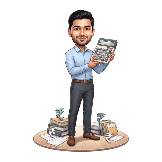 Personalized Chartered Accountant Male CA Caricature C1246