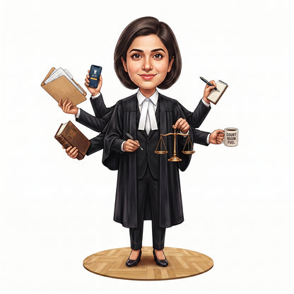 Personalized Lawyer & Advocate Female Caricature C1287