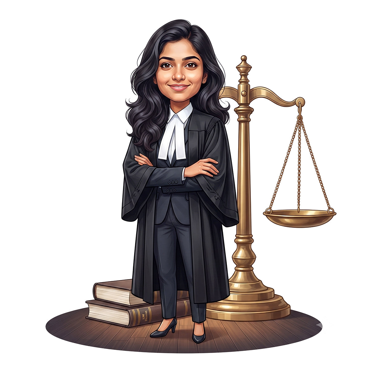 Personalized Lawyer & Advocate Female Caricature C1276