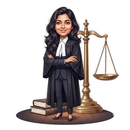 Personalized Lawyer & Advocate Female Caricature C1276