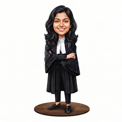 Personalized Lawyer & Advocate Female Caricature C1299