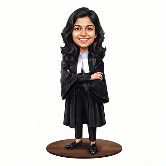 Personalized Lawyer & Advocate Female Caricature C1299