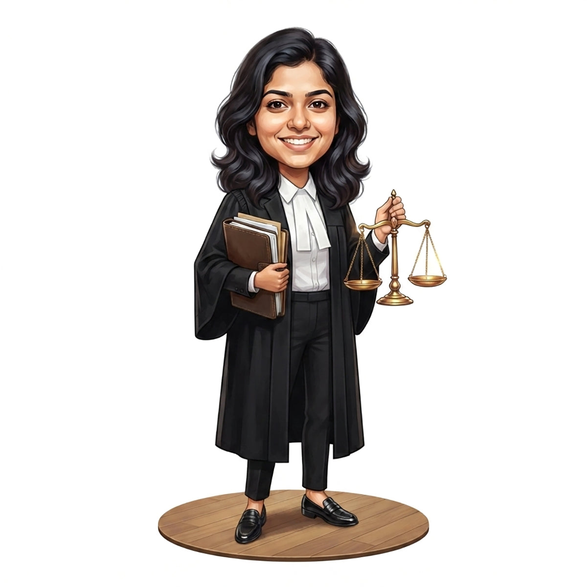 Personalized Lawyer & Advocate Female Caricature C1290